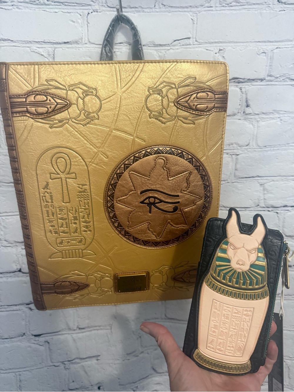 Loungefly The Mummy Book of the living Backpack with matching wallet set rare